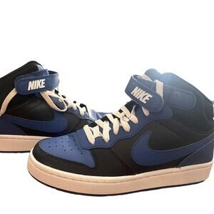 Nike Shoes Youth 6Y Court Borough Mid 2 DM8872-001 School High Top Black Blue